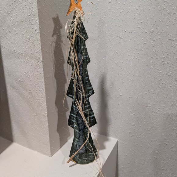 Wood & Metal 18" Tabletop Pine Tree With Star Decoration - Picture 6 of 6